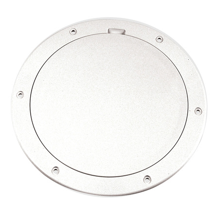 BECKSON MARINE 6" Smooth Center Pry-Out Deck Plate - White DP61-W